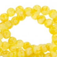 Glaskralen gemêleerd 4mm Freesia yellow